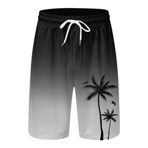 FINALGANG Mens Casual Fashion Graphic Beach Shorts Elastic Drawstring Waist Swim Trunks Quick Dry Lightweight Board Shorts For Beach Summer Daily Wear Gray XXL