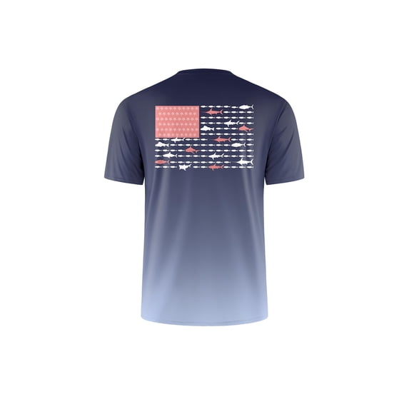 FINALGANG Mens Casual Print Gradient T Shirt Short Sleeve Crewneck Quick Dry Performance Athletic Tee For Beach Summer Fishing Grey XXXL