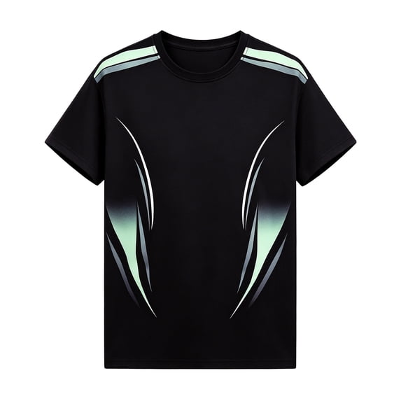 FINALGANG Mens Crew Neck Short Sleeve Gradient Print Athletic TShirt For Gym Training Outdoor Running Daily Sports Activities Black3 XXXL