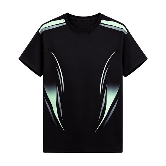 FINALGANG Mens Crew Neck Short Sleeve Gradient Print Athletic TShirt For Gym Training Outdoor Running Daily Sports Activities Black3 XXXXL