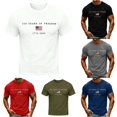 thumbnail image 1 of FINALGANG Mens Crew Neck Short Sleeve Independence Day T-Shirt With 250 Years Of Freedom American Flag Print Casual Regular Fit For 4Th Of July Patriotic Celebrations White XXL, 1 of 4