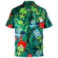 thumbnail image 1 of FINALGANG Mens Fashion Casual Prints Short Sleeve Button Down Shirt With Bust Pocket Casual Relaxed Fit Shirt For Summer Daily Wear Green XXXXXXL, 1 of 2