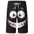 thumbnail image 1 of FINALGANG Mens Funny Face Print Beach Shorts Casual Drawstring Waist Swim Trunks Quick Dry Lightweight Board Shorts For Summer Daily Wear Black XXL, 1 of 4