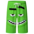 thumbnail image 1 of FINALGANG Mens Funny Face Print Beach Shorts Casual Drawstring Waist Swim Trunks Quick Dry Lightweight Board Shorts For Summer Daily Wear Green M, 1 of 4