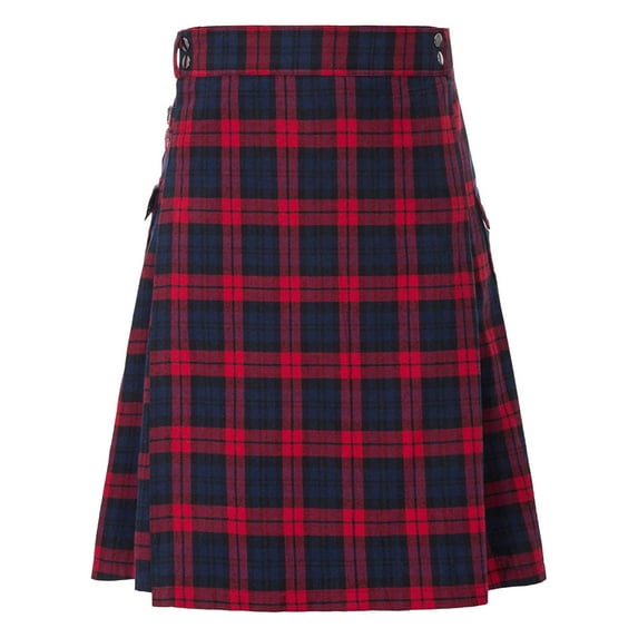 FINALGANG Mens Plaid Kilt Adjustable Waist Straps Pleated Traditional Casual Kilt For Festivals And Daily Wear Comfortable Bottoms