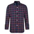 thumbnail image 1 of FINALGANG Mens Plaid Print Long Sleeve Button Down Shirt Casual Regular Fit Collared Shirt For Daily Work Weekend Outings Navy M, 1 of 2