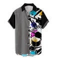thumbnail image 1 of FINALGANG Mens Short Sleeve Button Down Shirt With Splatter Print Collared Casual Party Festival Shirt For Summer Daily Wear Sky Blue XXL, 1 of 4