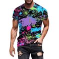 thumbnail image 1 of FINALGANG Mens Short Sleeve Crewneck TShirts With Tie Dye Splatter Gradient Print Casual Loose Fit Lightweight Tees For Summer Daily Wear Purple XXL, 1 of 4