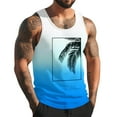 thumbnail image 1 of FINALGANG Mens Sleeveless Tank Top With Gradient Sky Leaf Print Casual Crewneck Beach Summer Tee For Daily Wear Outdoor Activities Blue XL, 1 of 5