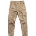thumbnail image 1 of FINALGANG Mens Solid Color Cargo Pants Button Closure Relaxed Fit Multiple Pockets Durable Casual Trousers For Street Daily Wear Stylish Bottoms, 1 of 4