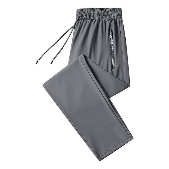 FINALGANG Mens Solid Color Jogger Pants Elastic Waist Drawstring Zipper Pocket Lightweight Breathable Casual Trousers For Sports Daily Wear Leisure Bottoms