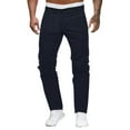 thumbnail image 1 of FINALGANG Mens Solid Color Pleated Slim Fit Chino Pants Mid Waisted Button Closure Casual Trousers For Business Casual Daily Wear Leisure Bottoms, 1 of 5