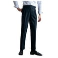 thumbnail image 1 of FINALGANG Mens Solid Color Pleated Straight Leg Pants High Waisted Formal Fabric Casual Trousers For Business Wear Daily Wear Leisure Bottoms, 1 of 9