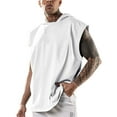 thumbnail image 1 of FINALGANG Mens Solid Color Sleeveless Hooded Tank Top With Relaxed Fit Breathable For Fathers Day Gift Gym Training Summer Outdoor Activities Classic Top, 1 of 3