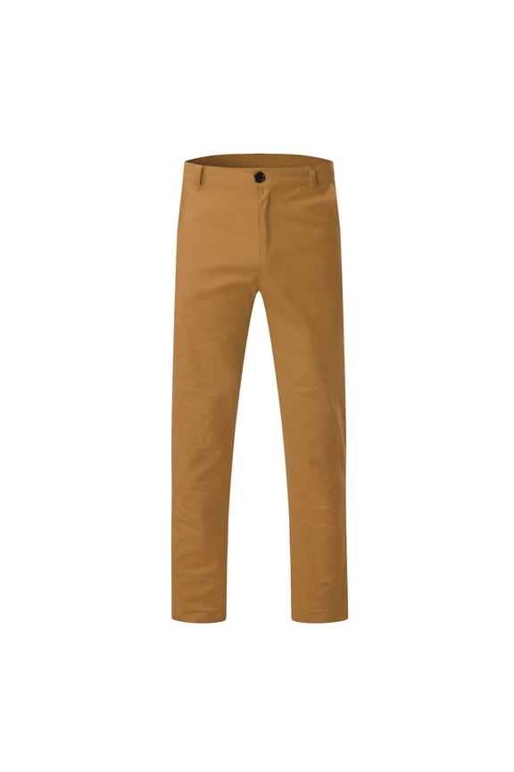 Mens Solid Color Slim Fit Chino Pants Mid Waisted Button Closure Breathable Casual Trousers For Business Casual Daily Wear Stylish Bottoms