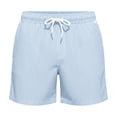 thumbnail image 1 of FINALGANG Mens Summer Striped Beach Casual Shorts With Drawstring Elastic Waist Breathable Quick Dry Swim Trunks For Vacation Daily Wear Sky Blue M, 1 of 4