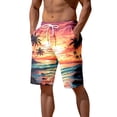 thumbnail image 1 of FINALGANG Mens Sunset Tree Print Board Shorts Casual Drawstring Waist Swim Trunks Quick Dry Beach Shorts With Side Pocket For Summer Vacation Beach Party Daily Wear Orange XXXL, 1 of 5