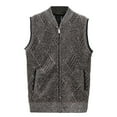 thumbnail image 1 of FINALGANG Mens Sweater Vest Autumn Winter Marled Knit Zip Up Vest Stand Collar Sleeveless Relaxed Fit Pockets Casual Warm Gilet For Daily Outdoor Wear Classic Knitwear, 1 of 4