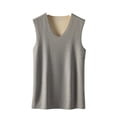 thumbnail image 1 of FINALGANG Mens Sweater Vest Solid Color Black Reversible V Neck Sleeveless Thermal Vest Contrast Lining Casual Warm Undershirt For Daily Layering Wear Trendy Knitwear, 1 of 4
