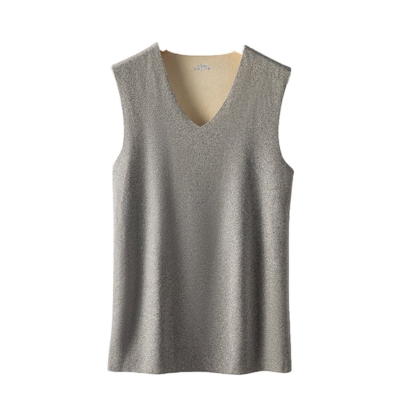 FINALGANG Mens Sweater Vest Solid Color Black Reversible V Neck Sleeveless Thermal Vest Contrast Lining Casual Warm Undershirt For Daily Layering Wear Trendy Knitwear