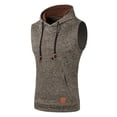 thumbnail image 1 of FINALGANG Mens Sweater Vest Solid Color Sleeveless Hoodie Vest With Drawstring Kangaroo Pocket Casual Athletic Hooded Tank For Gym Daily Wear Classic Knitwear, 1 of 4
