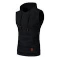 thumbnail image 1 of FINALGANG Mens Sweater Vest Solid Color Sleeveless Hoodie Vest With Drawstring Kangaroo Pocket Casual Athletic Hooded Tank For Gym Daily Wear Stylish Knitwear, 1 of 4