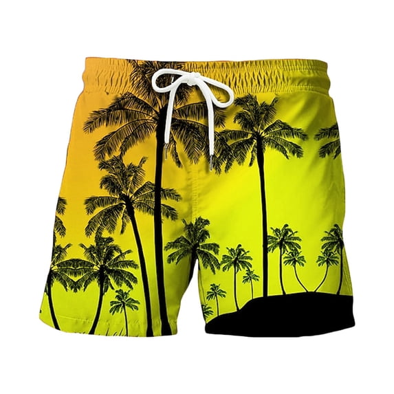 FINALGANG Mens Tree Print Board Shorts Casual Drawstring Waist Swim Trunks Quick Dry Beach Shorts With Side Pocket For Summer Vacation Beach Party Daily Wear Multicolor XXXXL