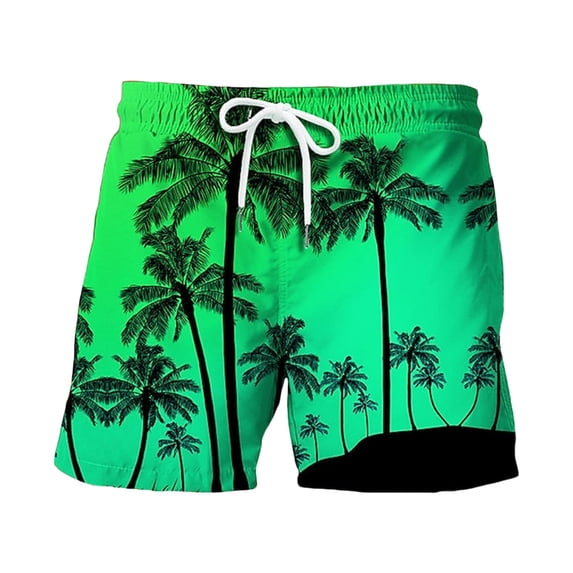 FINALGANG Mens Tree Print Board Shorts Casual Drawstring Waist Swim Trunks Quick Dry Beach Shorts With Side Pocket For Summer Vacation Beach Party Daily Wear Multicolor M