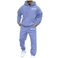 thumbnail image 1 of FINALGANG New Outfits For Men Letter Print Hooded Long Sleeve Hoodie Sweatpants With Pockets Two Piece Sets Leisure Breathable Daily Wear, 1 of 6