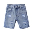 thumbnail image 1 of FINALGANG New Shorts For Boy Distressed Cotton Button Down Ripped Jeans Stretchy Denim Shorts With Pockets Durable Skin Friendly Fabric For Kid, 1 of 9