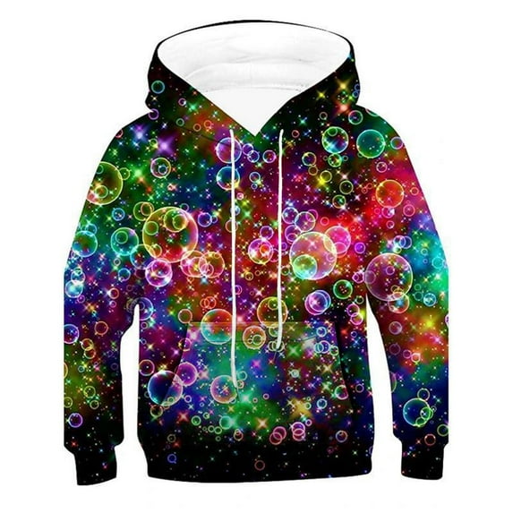 FINALGANG New Sweatshirts For Boy 3D Print Long Sleeve Drawstring Cartoon Hoodie Stylish Top With Pocket Durable Playsuit Sunsuit Clothes