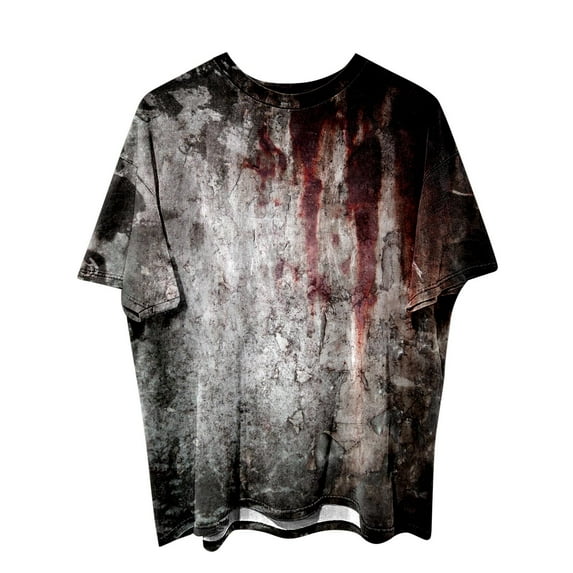 FINALGANG New T-Shirts For Men Print O-Neck Short Sleeve Baggy Tshirt Halloween Theme Top Design Durable Soft Fabric