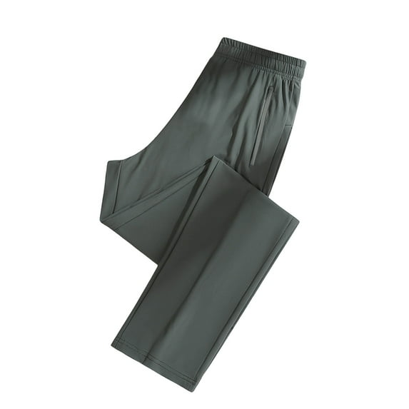 FINALGANG New Trousers For Women Solid Color Ice Silk Elastic Waistband Athletic Pants Quick Drying Slacks With Pockets Relaxed Fit Comfort Daily Wear