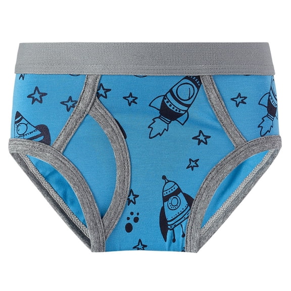 FINALGANG New Underwear For Boy Cartoon Rocket Print Patchwork Briefs Kid Must Have Skin Friendly Intimates