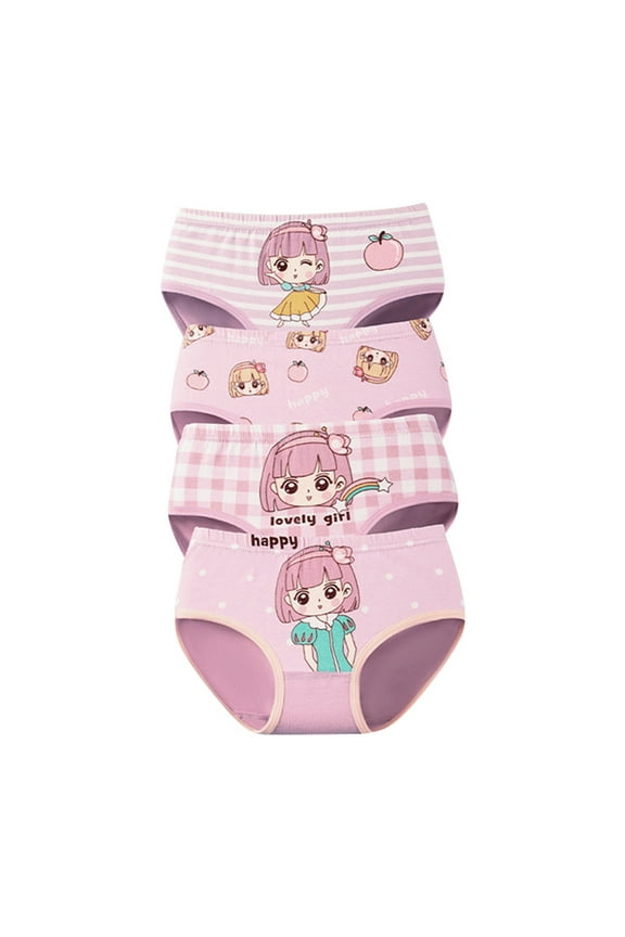 New Underwear For Girl 4 Pack Cartoon Girl Print Lovely Multipack Briefs Kid Must Have Skin Friendly Intimates