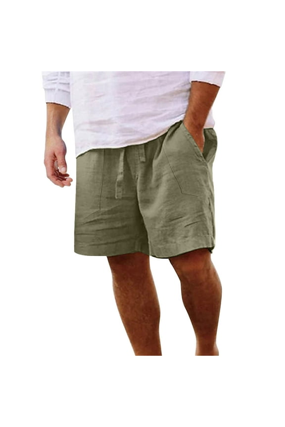 Simple Shorts For Men Solid Color Loose Fit Casual Shorts Lace Up Bottom With Pockets Comfort Daily Wear