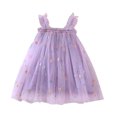 thumbnail image 1 of FINALGANG Toddler Girl Floral Print Tulle Dress Ruffle Strap Flowy A Line Casual Sundress For Summer Beach Daily Wear Versatile Dress, 1 of 4