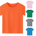 thumbnail image 1 of FINALGANG Toddler Kids Boys Girls Crew Neck Short Sleeve Solid Color Regular Fit Blank Basic Casual TShirt For Daily Home Relax Playtime Summer Outdoor Casual Wear Soft Top Orange 5-6 Years, 1 of 6