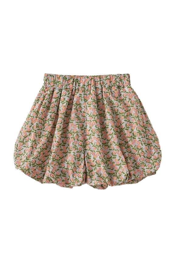 Toddler Kids Girls Colorful Polka Dot Bubble Shorts Elastic Waist Casual Bloomers For Summer Daily Wear Pink 4-5 Years