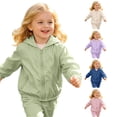 thumbnail image 1 of FINALGANG Toddlers Boys Girls Hooded Collar Solid Foldable Zip Up Jacket Outdoor Travel Regular Fit Long Sleeve Zipper Pocket Windbreaker With Storage Bag For Kids Leisure Coat 8-9 Years, 1 of 6