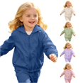 thumbnail image 1 of FINALGANG Toddlers Boys Girls Hooded Collar Solid Foldable Zip Up Jacket Outdoor Travel Regular Fit Long Sleeve Zipper Pocket Windbreaker With Storage Bag For Kids Classic Coat 3-4 Years, 1 of 6
