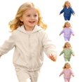 thumbnail image 1 of FINALGANG Toddlers Boys Girls Hooded Collar Solid Foldable Zip Up Jacket Outdoor Travel Regular Fit Long Sleeve Zipper Pocket Windbreaker With Storage Bag For Kids Cozy Coat 11-12 Years, 1 of 6