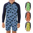 thumbnail image 1 of FINALGANG Toddlers Boys Zip Front Half High Neck Long Sleeve Dinosaur Print One Piece Quick Dry Regular Fit Jumpsuit Swim Suit For Kids Summer Beach Stylish Swimwear 7-8Y/16, 1 of 4