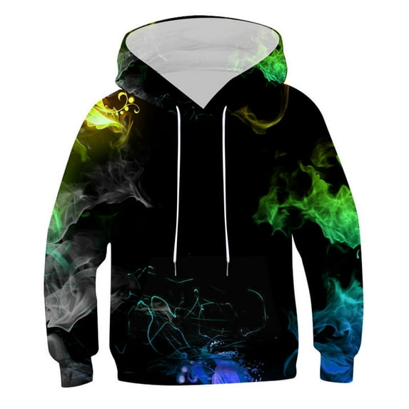 FINALGANG Versatile Sweatshirts For Boy 3D Print Long Sleeve Drawstring Stylish Hoodie Cartoon Top With Pocket Design Warm Soft Fabric