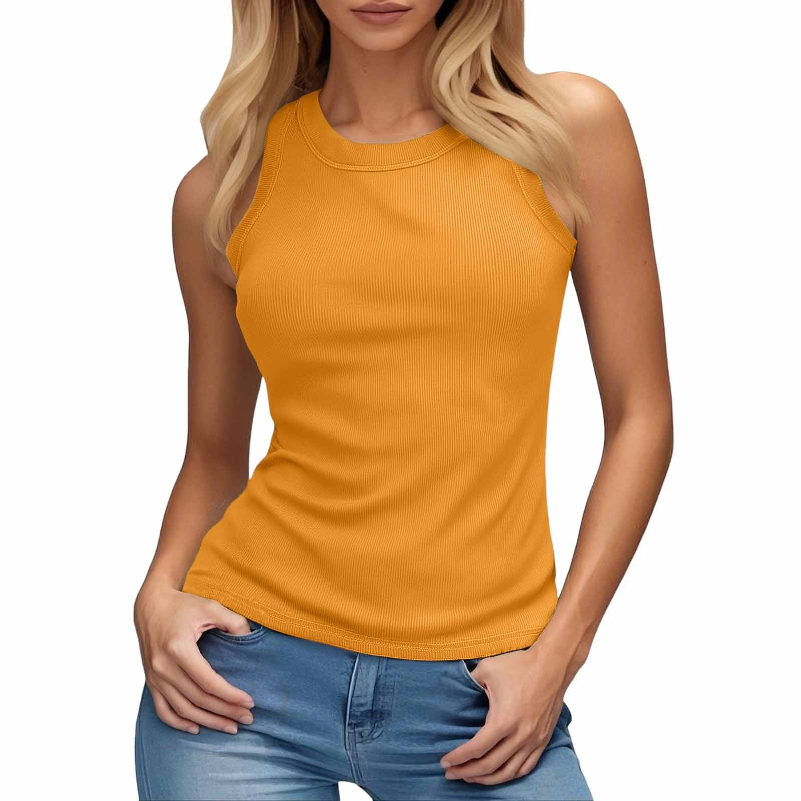 BUENOS NINOS Women's Tank Tops - Sleeveless Slim Fit Crewneck Racerback Ribbed Camisole Tees - View #4