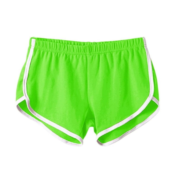 FINALGANG Women New Shorts Solid Color Elastic Waistband Bottom Casual Beach Yoga Shorts Relaxed Fit Comfort Daily Wear