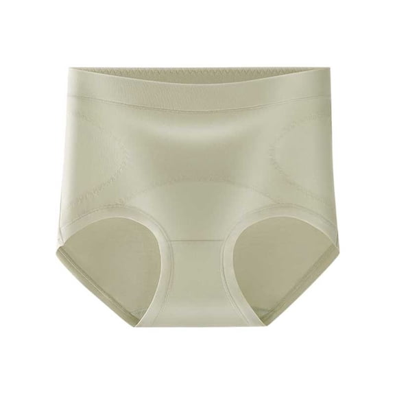 FINALGANG Women Summer Underwear Solid Color High Waisted Comfort Brief Plus Size Tummy Control Underwear Adult Must Have Skin Friendly Intimates