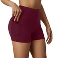 thumbnail image 1 of FINALGANG Women Versatile Shorts Solid Color High Waist Yoga Shorts Athletic Thin Leggings With Pockets Relaxed Fit Comfort Daily Wear, 1 of 5