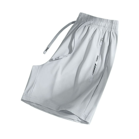 FINALGANG Women Versatile Shorts Solid Color Ice Silk Drawstring Thin Shorts Quick Drying Athletic Bottom With Zipper Pockets Design Durable Skin Friendly Fabric