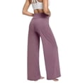 thumbnail image 1 of FINALGANG Women Versatile Trousers Solid Color High Waisted Drawstring Sweatpants Casual Wide Leg Pants With Pockets Design Durable Skin Friendly Fabric For Adult, 1 of 5